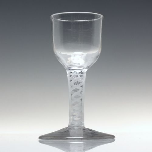 GEORGIAN OPAQUE TWIST DRAM GLASS C1760 - ADDITIONAL PHOTO 1
