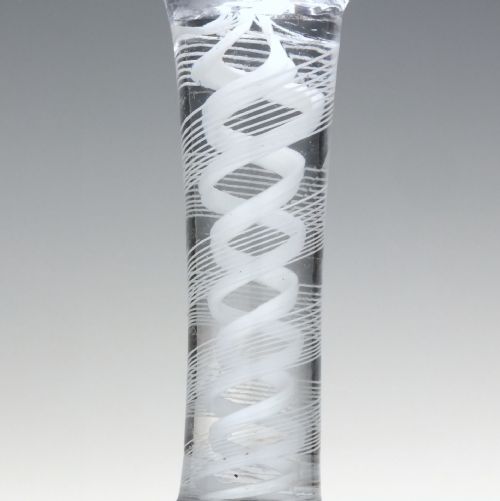 GEORGIAN OPAQUE TWIST DRAM GLASS C1760 - ADDITIONAL PHOTO 3