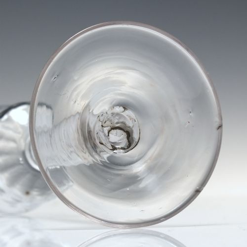 ANTIQUE GEORGIAN OPAQUE TWIST WINE GLASS C1760 - ADDITIONAL PHOTO 6