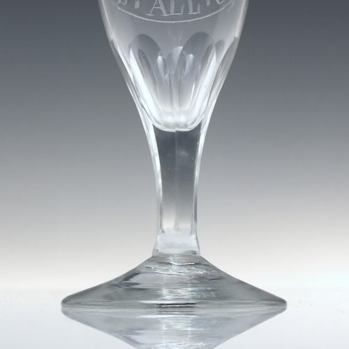 18TH CENTURY MASONIC ENGRAVED COAT OF ARMS ALE GLASS C178590 - ADDITIONAL PHOTO 2