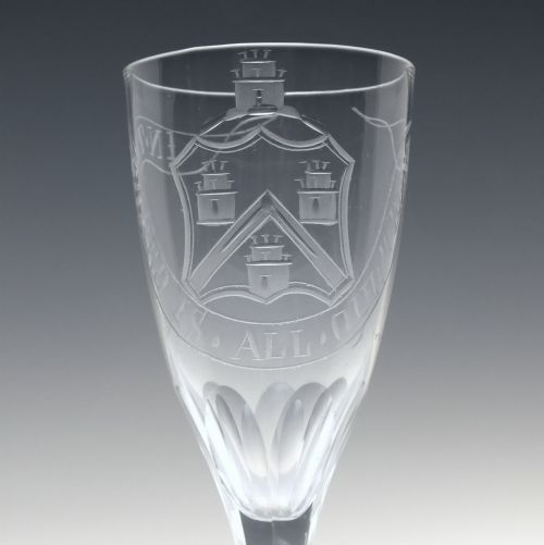 18TH CENTURY MASONIC ENGRAVED COAT OF ARMS ALE GLASS C178590 - ADDITIONAL PHOTO 3