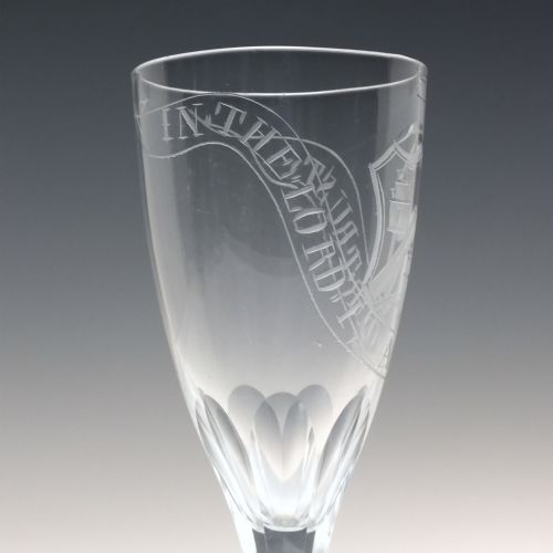 18TH CENTURY MASONIC ENGRAVED COAT OF ARMS ALE GLASS C178590 - ADDITIONAL PHOTO 4