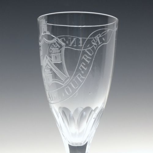 18TH CENTURY MASONIC ENGRAVED COAT OF ARMS ALE GLASS C178590 - ADDITIONAL PHOTO 5