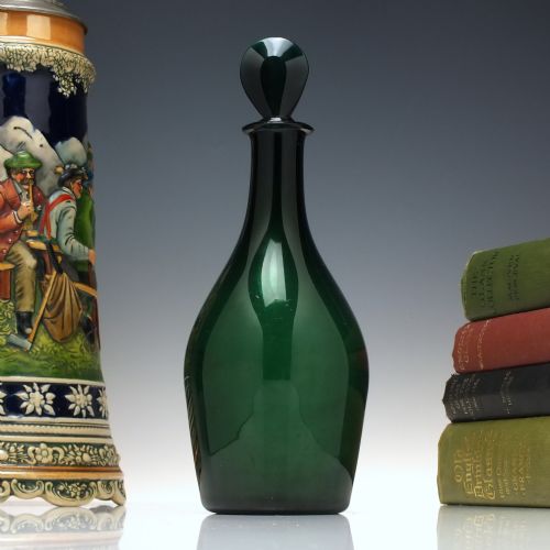 georgian bristol green glass club decanter c1810 - CATEGORY: ANTIQUE GLASS - DATED 1800