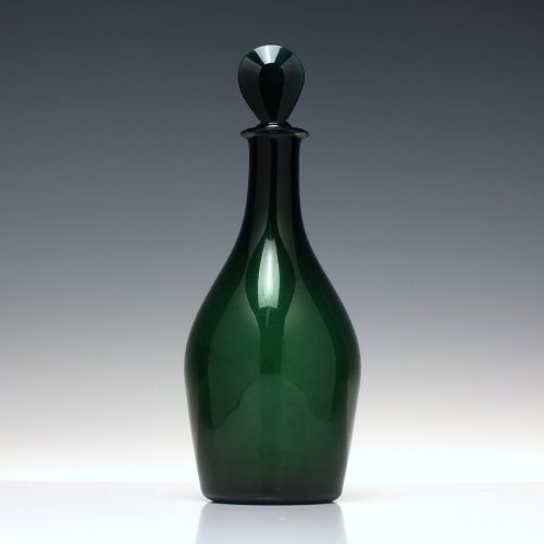 GEORGIAN BRISTOL GREEN GLASS CLUB DECANTER C1810 - ADDITIONAL PHOTO 1
