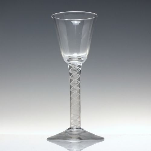 18TH CENTURY SINGLE SERIES OPAQUE TWIST WINE GLASS C1760 - ADDITIONAL PHOTO 1