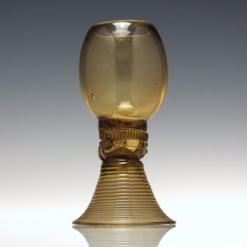 antique amber wine roemer glass c1780 - CATEGORY: ANTIQUE GLASS - DATED 1750