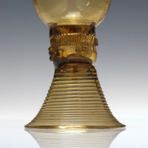 ANTIQUE AMBER WINE ROEMER GLASS C1780 - ADDITIONAL PHOTO 1