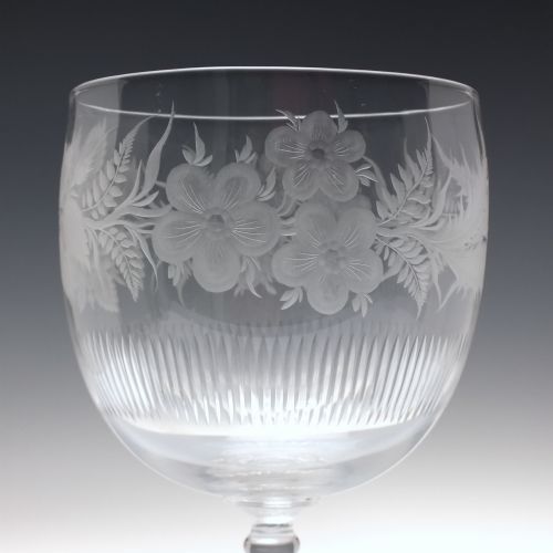 ANTIQUE 19TH CENTURY ENGRAVED COIN GLASS GOBLET C1881 - ADDITIONAL PHOTO 5
