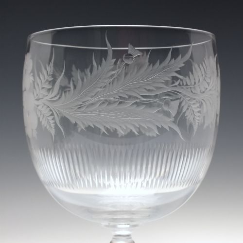 ANTIQUE 19TH CENTURY ENGRAVED COIN GLASS GOBLET C1881 - ADDITIONAL PHOTO 6