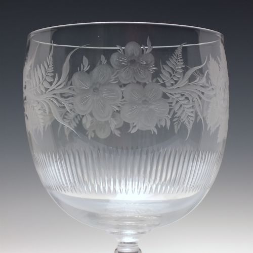 ANTIQUE 19TH CENTURY ENGRAVED COIN GLASS GOBLET C1881 - ADDITIONAL PHOTO 8