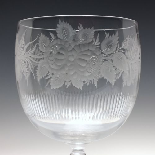 ANTIQUE 19TH CENTURY ENGRAVED COIN GLASS GOBLET C1881 - ADDITIONAL PHOTO 9