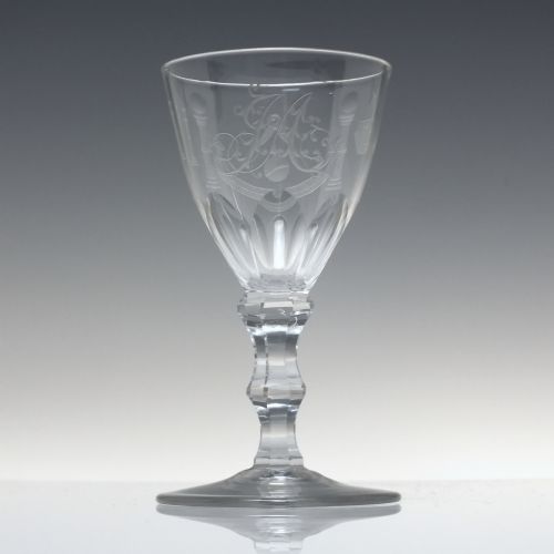 ANTIQUE 18TH CENTURY MASONIC ENGRAVED WINE GLASS C17901800 - ADDITIONAL PHOTO 1
