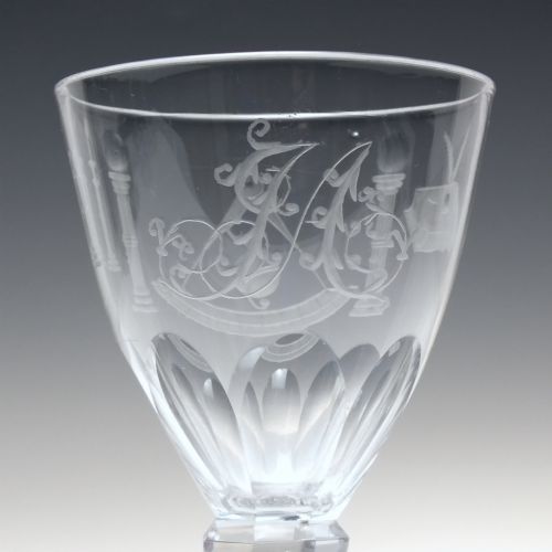 ANTIQUE 18TH CENTURY MASONIC ENGRAVED WINE GLASS C17901800 - ADDITIONAL PHOTO 3
