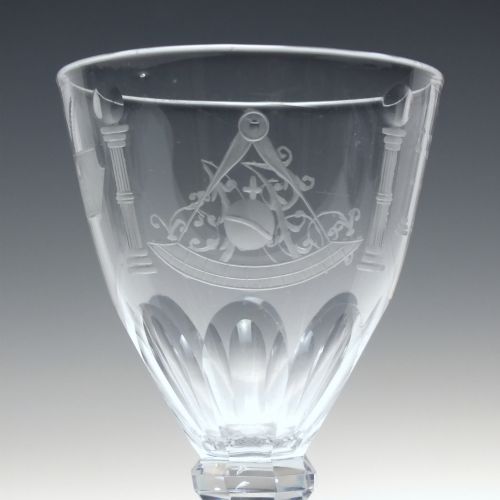 ANTIQUE 18TH CENTURY MASONIC ENGRAVED WINE GLASS C17901800 - ADDITIONAL PHOTO 5
