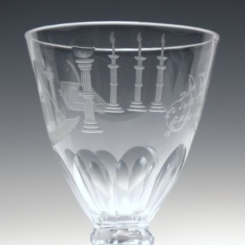 ANTIQUE 18TH CENTURY MASONIC ENGRAVED WINE GLASS C17901800 - ADDITIONAL PHOTO 6