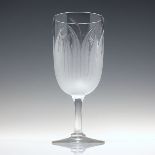 VICTORIAN RICHARDSON ENGRAVED WINE OR WATER GLASS C1880 - ADDITIONAL PHOTO 1