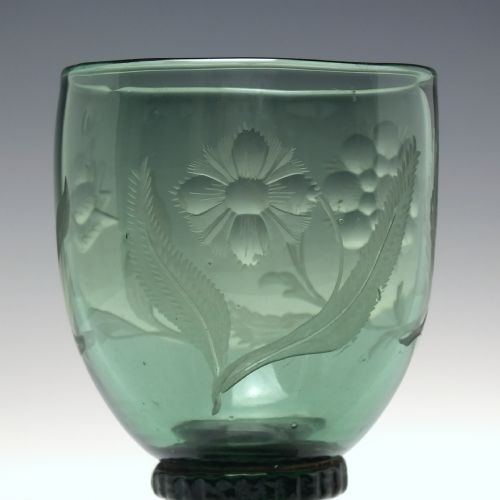ANTIQUE 18TH CENTURY JACOBITE SYMPATHY WINE ROEMER GLASS WITH HOLLOW STEM C1760 - ADDITIONAL PHOTO 4