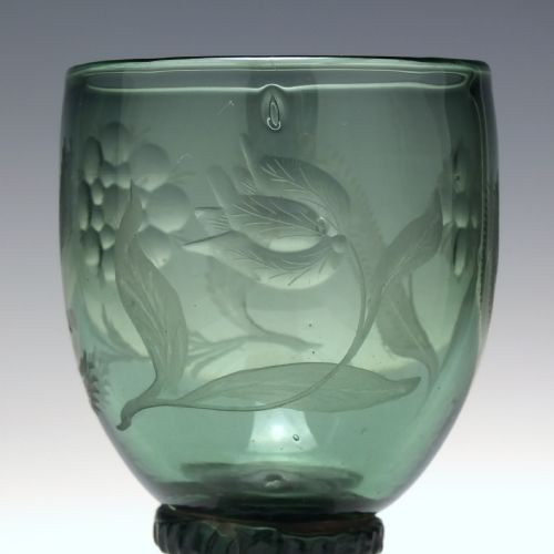 ANTIQUE 18TH CENTURY JACOBITE SYMPATHY WINE ROEMER GLASS WITH HOLLOW STEM C1760 - ADDITIONAL PHOTO 5