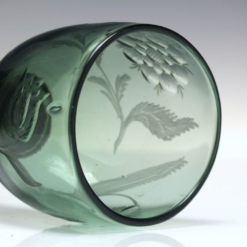 ANTIQUE 18TH CENTURY JACOBITE SYMPATHY WINE ROEMER GLASS WITH HOLLOW STEM C1760 - ADDITIONAL PHOTO 6
