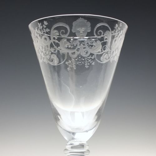 ANTIQUE 18TH CENTURY DUTCH ROCOCO ENGRAVED LIGHT BALUSTER WINE GLASS GOBLET C1745 - ADDITIONAL PHOTO 4