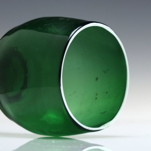 19TH CENTURY BRISTOL GREEN WINE ROEMER GLASS WITH WHITE RIM C1830 - ADDITIONAL PHOTO 4