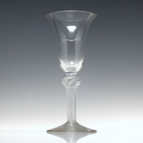 TALL 18TH CENTURY MULTI SPIRAL AIR TWIST WINE GLASS GOBLET C1750 - ADDITIONAL PHOTO 1