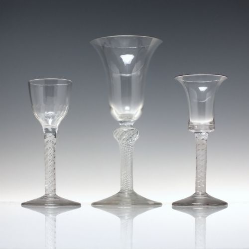 TALL 18TH CENTURY MULTI SPIRAL AIR TWIST WINE GLASS GOBLET C1750 - ADDITIONAL PHOTO 2