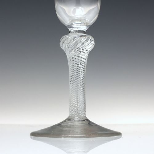 TALL 18TH CENTURY MULTI SPIRAL AIR TWIST WINE GLASS GOBLET C1750 - ADDITIONAL PHOTO 3