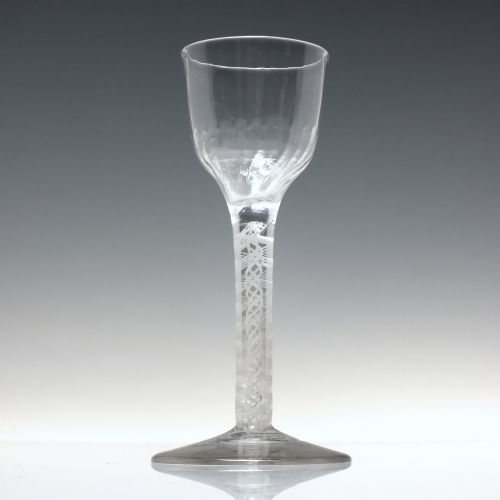 18TH CENTURY OPAQUE TWIST WINE GLASS C1760 - ADDITIONAL PHOTO 5