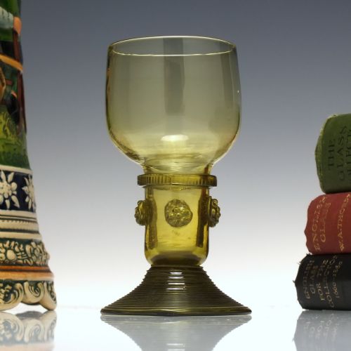 antique amber wine roemer glass c1800 - CATEGORY: ANTIQUE GLASS - DATED 1850