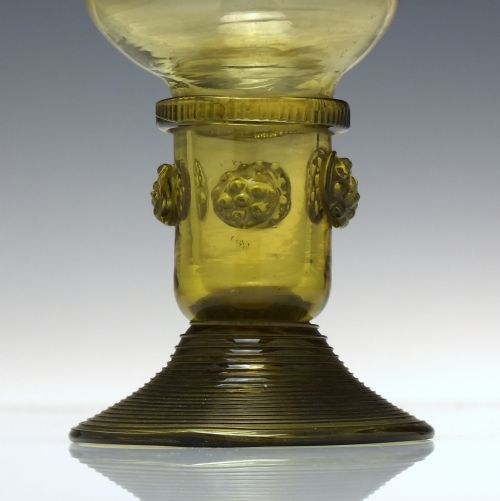 ANTIQUE AMBER WINE ROEMER GLASS C1800 - ADDITIONAL PHOTO 2