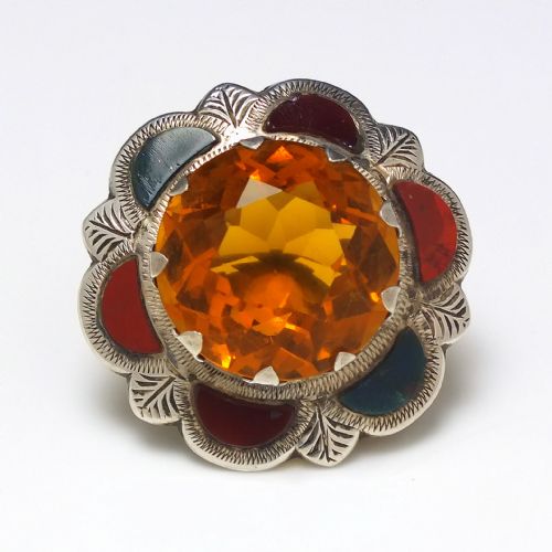 antique scottish celtic shield silver gemstone brooch c1900 - CATEGORY: ANTIQUE JEWELLERY - DATED 1900