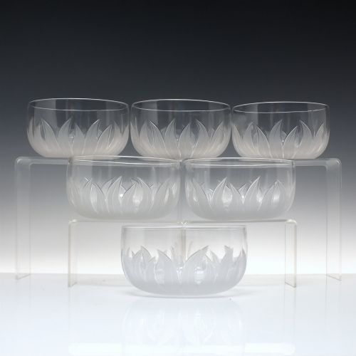 six 19th century richardson engraved glass finger bowls c1880 - CATEGORY: ANTIQUE GLASS - DATED 1870