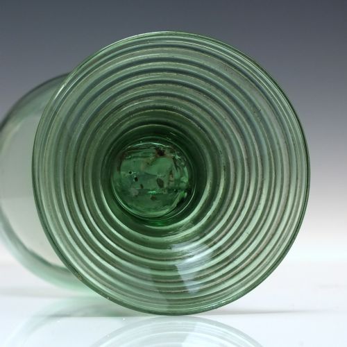 PAIR TALL ANTIQUE GREEN WINE ROEMER GLASSES C1790 - ADDITIONAL PHOTO 4