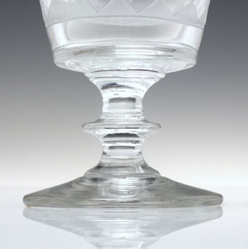 ANTIQUE 19TH CENTURY MASONIC ENGRAVED GLASS RUMMER C1840 - ADDITIONAL PHOTO 9