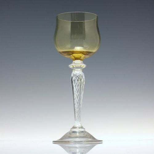 SIX ART NOUVEAU FRENCH ST LOUIS AIR TWIST WINE GLASSES C1900 - ADDITIONAL PHOTO 1