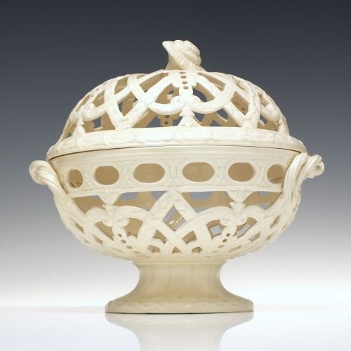 19th century wedgwood creamware porcelain pierced orange basket c1897 - CATEGORY: ANTIQUE CERAMICS - DATED 1890