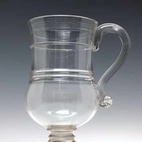 LARGE 18TH CENTURY COIN GLASS QUART ALE TANKARD 1800 - ADDITIONAL PHOTO 1