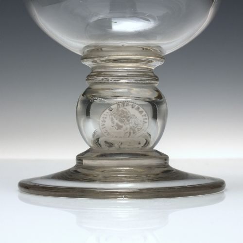 LARGE 18TH CENTURY COIN GLASS QUART ALE TANKARD 1800 - ADDITIONAL PHOTO 3