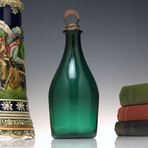 georgian bristol green glass club decanter c1810 - CATEGORY: ANTIQUE GLASS - DATED 1800