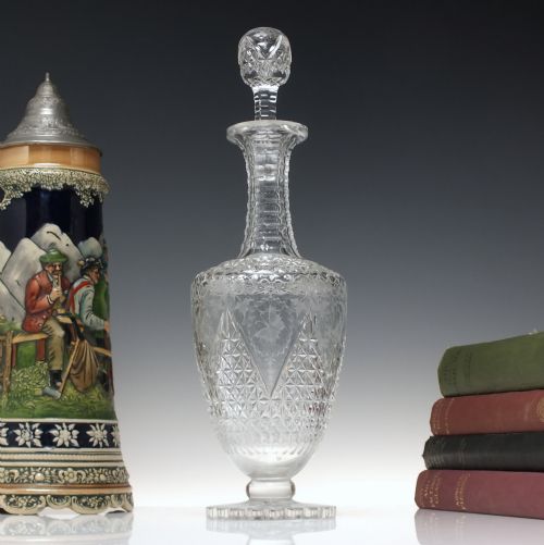 victorian stevens and williams butterfly engraved glass decanter c1890 - CATEGORY: ANTIQUE GLASS - DATED 1890