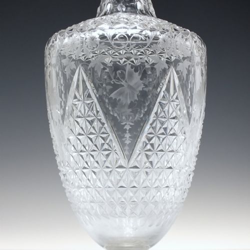 VICTORIAN STEVENS AND WILLIAMS BUTTERFLY ENGRAVED GLASS DECANTER C1890 - ADDITIONAL PHOTO 3