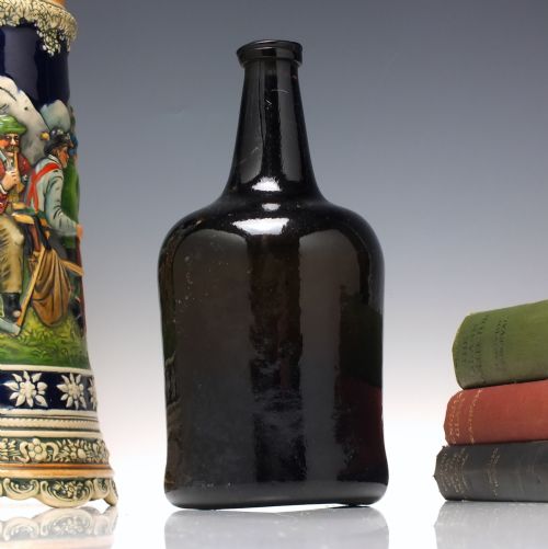 18th century cylinder glass wine bottle c1780 - CATEGORY: ANTIQUE GLASS - DATED 1750