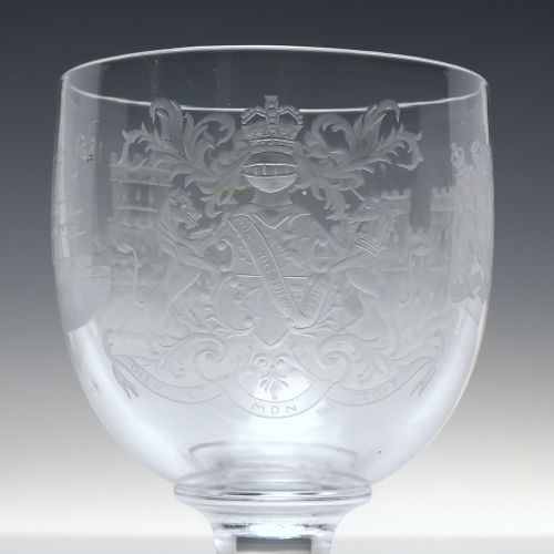 VICTORIAN WINSOR CASTLE ENGRAVED RUMMER GREAT EXHIBITION 1851 - ADDITIONAL PHOTO 1