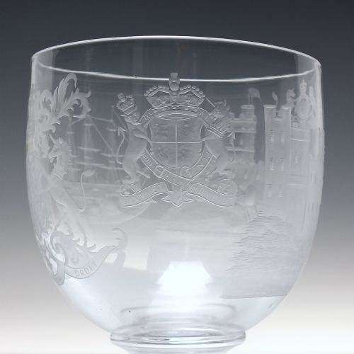 VICTORIAN WINSOR CASTLE ENGRAVED RUMMER GREAT EXHIBITION 1851 - ADDITIONAL PHOTO 2