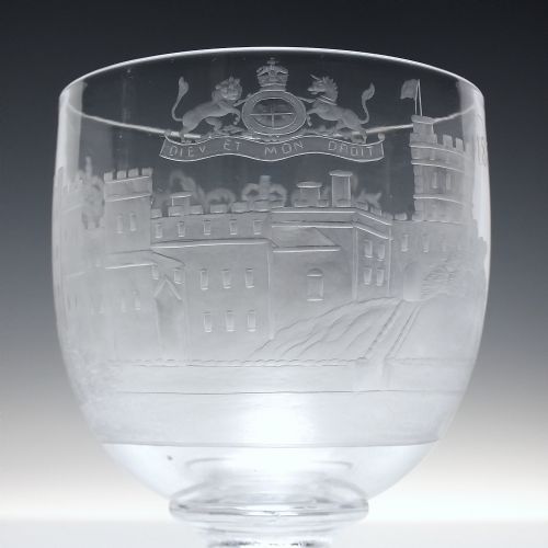 VICTORIAN WINSOR CASTLE ENGRAVED RUMMER GREAT EXHIBITION 1851 - ADDITIONAL PHOTO 3