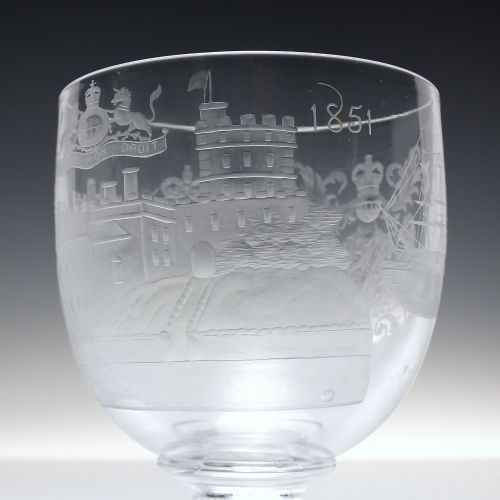 VICTORIAN WINSOR CASTLE ENGRAVED RUMMER GREAT EXHIBITION 1851 - ADDITIONAL PHOTO 5