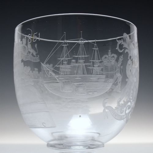 VICTORIAN WINSOR CASTLE ENGRAVED RUMMER GREAT EXHIBITION 1851 - ADDITIONAL PHOTO 6