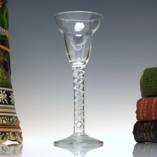 very rare 18th century pan top mercury twist c1750 - CATEGORY: ANTIQUE GLASS - DATED 1750